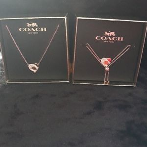 NWT Coach Signature Heart Necklace & Bracelet set